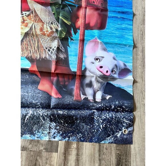 Moana party banner 57x39 inches – fun photo prop with 2 face cutouts - Picture 3 of 9